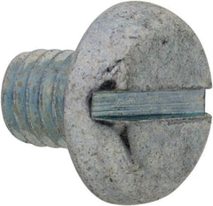 Value Collection - M5x0.80, 6mm Length Under Head Slotted Drive Machine Screw - Pan Head, Grade 4.8 Steel, Zinc-Plated Finish, Without Washer - Eagle Tool & Supply