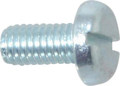 Value Collection - M5x0.80, 10mm Length Under Head Slotted Drive Machine Screw - Pan Head, Grade 4.8 Steel, Zinc-Plated Finish, Without Washer - Eagle Tool & Supply