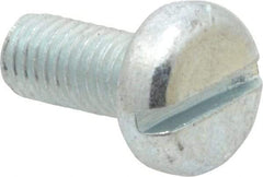 Value Collection - M5x0.80, 12mm Length Under Head Slotted Drive Machine Screw - Pan Head, Grade 4.8 Steel, Zinc-Plated Finish, Without Washer - Eagle Tool & Supply