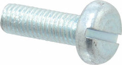 Value Collection - M5x0.80, 16mm Length Under Head Slotted Drive Machine Screw - Pan Head, Grade 4.8 Steel, Zinc-Plated Finish, Without Washer - Eagle Tool & Supply