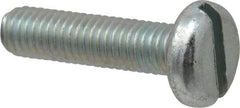 Value Collection - M5x0.80, 20mm Length Under Head Slotted Drive Machine Screw - Pan Head, Grade 4.8 Steel, Zinc-Plated Finish, Without Washer - Eagle Tool & Supply