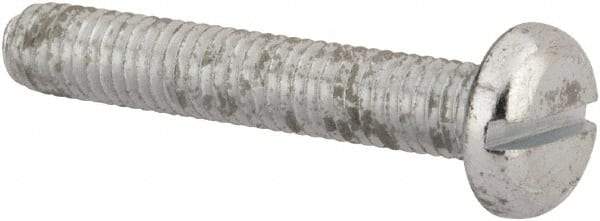 Value Collection - M5x0.80, 30mm Length Under Head Slotted Drive Machine Screw - Pan Head, Grade 4.8 Steel, Zinc-Plated Finish, Without Washer - Eagle Tool & Supply