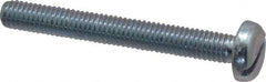 Value Collection - M5x0.80, 40mm Length Under Head Slotted Drive Machine Screw - Pan Head, Grade 4.8 Steel, Zinc-Plated Finish, Without Washer - Eagle Tool & Supply