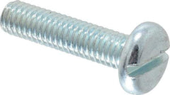 Value Collection - M6x1.00, 25mm Length Under Head Slotted Drive Machine Screw - Pan Head, Grade 4.8 Steel, Zinc-Plated Finish, Without Washer - Eagle Tool & Supply