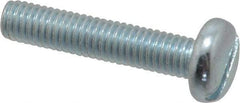 Value Collection - M6x1.00, 30mm Length Under Head Slotted Drive Machine Screw - Pan Head, Grade 4.8 Steel, Zinc-Plated Finish, Without Washer - Eagle Tool & Supply