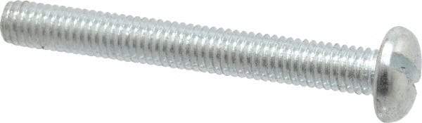 Value Collection - M6x1.00, 50mm Length Under Head Slotted Drive Machine Screw - Pan Head, Grade 4.8 Steel, Zinc-Plated Finish, Without Washer - Eagle Tool & Supply