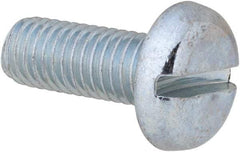 Value Collection - M8x1.25, 20mm Length Under Head Slotted Drive Machine Screw - Pan Head, Grade 4.8 Steel, Zinc-Plated Finish, Without Washer - Eagle Tool & Supply