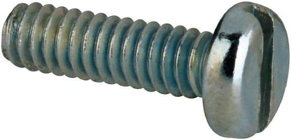 Value Collection - #2-56 UNC, 5/16" Length Under Head Slotted Drive Machine Screw - Pan Head, Grade J82 Steel, Zinc-Plated Finish, Without Washer - Eagle Tool & Supply