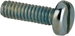 Value Collection - #2-56 UNC, 5/16" Length Under Head Slotted Drive Machine Screw - Pan Head, Grade J82 Steel, Zinc-Plated Finish, Without Washer - Eagle Tool & Supply