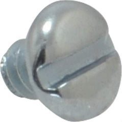 Value Collection - #4-40 UNC, 1/8" Length Under Head Slotted Drive Machine Screw - Pan Head, Grade 2 Steel, Zinc-Plated Finish, Without Washer - Eagle Tool & Supply