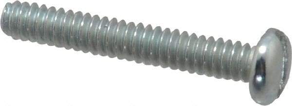 Value Collection - #4-40 UNC, 3/4" Length Under Head Slotted Drive Machine Screw - Pan Head, Grade J82 Steel, Zinc-Plated Finish, Without Washer - Eagle Tool & Supply