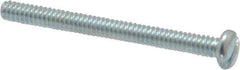 Value Collection - #4-40 UNC, 1-1/4" Length Under Head Slotted Drive Machine Screw - Pan Head, Grade J82 Steel, Zinc-Plated Finish, Without Washer - Eagle Tool & Supply