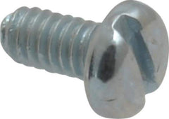 Value Collection - #5-40 UNC, 1/4" Length Under Head Slotted Drive Machine Screw - Pan Head, Grade 2 Steel, Zinc-Plated Finish, Without Washer - Eagle Tool & Supply