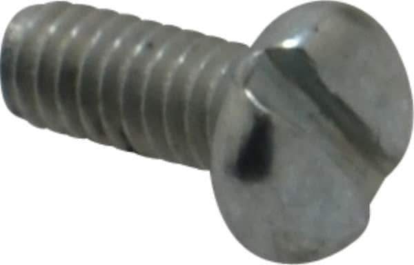 Value Collection - #5-40 UNC, 5/16" Length Under Head Slotted Drive Machine Screw - Pan Head, Grade J82 Steel, Zinc-Plated Finish, Without Washer - Eagle Tool & Supply