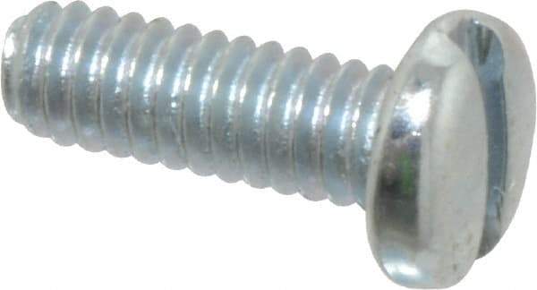 Value Collection - #5-40 UNC, 3/8" Length Under Head Slotted Drive Machine Screw - Pan Head, Grade J82 Steel, Zinc-Plated Finish, Without Washer - Eagle Tool & Supply