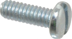 Value Collection - #5-40 UNC, 3/8" Length Under Head Slotted Drive Machine Screw - Pan Head, Grade J82 Steel, Zinc-Plated Finish, Without Washer - Eagle Tool & Supply