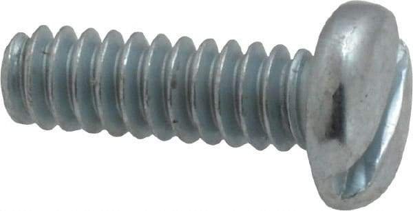 Value Collection - #6-32 UNC, 7/16" Length Under Head Slotted Drive Machine Screw - Pan Head, Grade 2 Steel, Zinc-Plated Finish, Without Washer - Eagle Tool & Supply