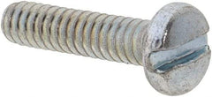Value Collection - #6-32 UNC, 5/8" Length Under Head Slotted Drive Machine Screw - Pan Head, Grade 2 Steel, Zinc-Plated Finish, Without Washer - Eagle Tool & Supply