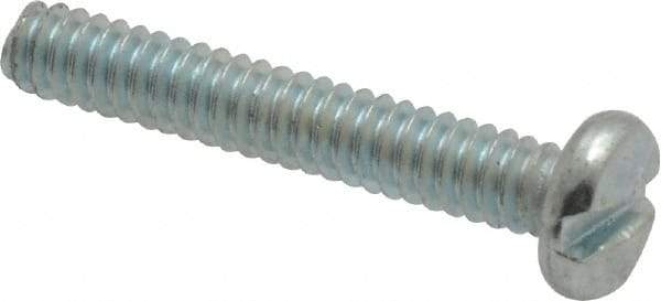 Value Collection - #6-32 UNC, 7/8" Length Under Head Slotted Drive Machine Screw - Pan Head, Grade J82 Steel, Zinc-Plated Finish, Without Washer - Eagle Tool & Supply