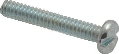 Value Collection - #6-32 UNC, 7/8" Length Under Head Slotted Drive Machine Screw - Pan Head, Grade J82 Steel, Zinc-Plated Finish, Without Washer - Eagle Tool & Supply