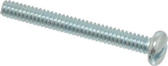Value Collection - #6-32 UNC, 1-1/4" Length Under Head Slotted Drive Machine Screw - Pan Head, Grade 2 Steel, Zinc-Plated Finish, Without Washer - Eagle Tool & Supply