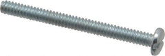 Value Collection - #6-32 UNC, 1-1/2" Length Under Head Slotted Drive Machine Screw - Pan Head, Grade J82 Steel, Zinc-Plated Finish, Without Washer - Eagle Tool & Supply