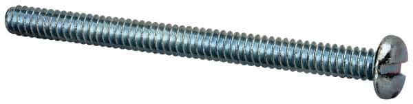Value Collection - #6-32 UNC, 1-3/4" Length Under Head Slotted Drive Machine Screw - Pan Head, Grade J82 Steel, Zinc-Plated Finish, Without Washer - Eagle Tool & Supply