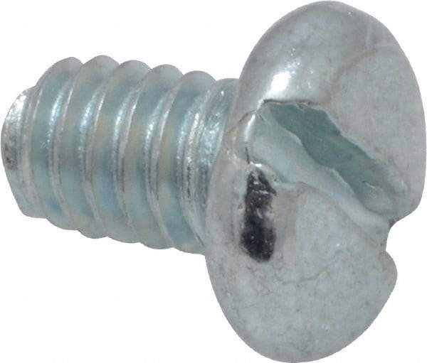Value Collection - #8-32 UNC, 1/4" Length Under Head Slotted Drive Machine Screw - Pan Head, Grade 2 Steel, Zinc-Plated Finish, Without Washer - Eagle Tool & Supply