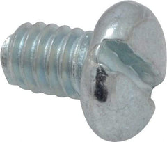 Value Collection - #8-32 UNC, 1/4" Length Under Head Slotted Drive Machine Screw - Pan Head, Grade 2 Steel, Zinc-Plated Finish, Without Washer - Eagle Tool & Supply