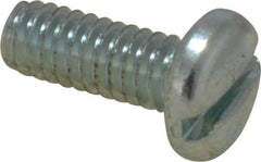 Value Collection - #8-32 UNC, 7/16" Length Under Head Slotted Drive Machine Screw - Pan Head, Grade J82 Steel, Zinc-Plated Finish, Without Washer - Eagle Tool & Supply
