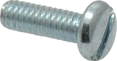 Value Collection - #8-32 UNC, 1/2" Length Under Head Slotted Drive Machine Screw - Pan Head, Grade 2 Steel, Zinc-Plated Finish, Without Washer - Eagle Tool & Supply