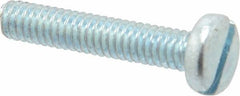 Value Collection - #8-32 UNC, 7/8" Length Under Head Slotted Drive Machine Screw - Pan Head, Grade J82 Steel, Zinc-Plated Finish, Without Washer - Eagle Tool & Supply