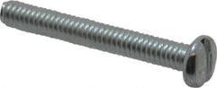 Value Collection - #8-32 UNC, 1-1/4" Length Under Head Slotted Drive Machine Screw - Pan Head, Grade J82 Steel, Zinc-Plated Finish, Without Washer - Eagle Tool & Supply