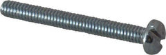 Value Collection - #8-32 UNC, 1-1/2" Length Under Head Slotted Drive Machine Screw - Pan Head, Grade J82 Steel, Zinc-Plated Finish, Without Washer - Eagle Tool & Supply