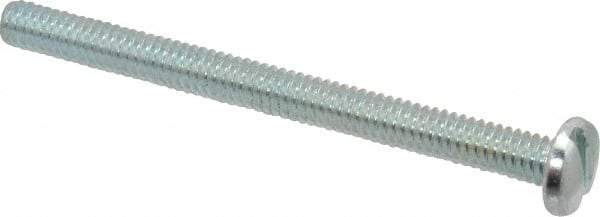 Value Collection - #8-32 UNC, 2" Length Under Head Slotted Drive Machine Screw - Pan Head, Grade J82 Steel, Zinc-Plated Finish, Without Washer - Eagle Tool & Supply