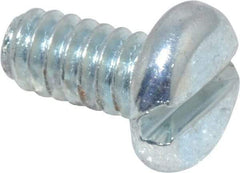 Value Collection - #10-24 UNC, 3/8" Length Under Head Slotted Drive Machine Screw - Pan Head, Grade J82 Steel, Zinc-Plated Finish, Without Washer - Eagle Tool & Supply