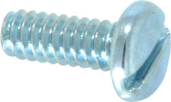 Value Collection - #10-24 UNC, 1/2" Length Under Head Slotted Drive Machine Screw - Pan Head, Grade J82 Steel, Zinc-Plated Finish, Without Washer - Eagle Tool & Supply