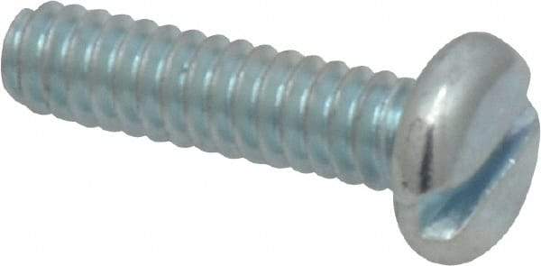 Value Collection - #10-24 UNC, 3/4" Length Under Head Slotted Drive Machine Screw - Pan Head, Grade J82 Steel, Zinc-Plated Finish, Without Washer - Eagle Tool & Supply
