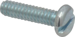 Value Collection - #10-24 UNC, 3/4" Length Under Head Slotted Drive Machine Screw - Pan Head, Grade J82 Steel, Zinc-Plated Finish, Without Washer - Eagle Tool & Supply