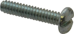 Value Collection - #10-24 UNC, 7/8" Length Under Head Slotted Drive Machine Screw - Pan Head, Grade J82 Steel, Zinc-Plated Finish, Without Washer - Eagle Tool & Supply