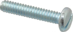 Value Collection - #10-24 UNC, 1" Length Under Head Slotted Drive Machine Screw - Pan Head, Grade J82 Steel, Zinc-Plated Finish, Without Washer - Eagle Tool & Supply
