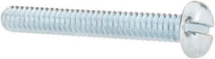 Value Collection - #10-24 UNC, 1-1/2" Length Under Head Slotted Drive Machine Screw - Pan Head, Grade J82 Steel, Zinc-Plated Finish, Without Washer - Eagle Tool & Supply