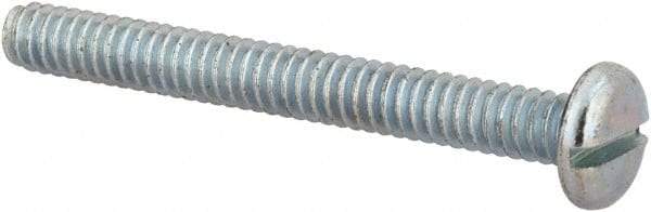 Value Collection - #10-24 UNC, 1-3/4" Length Under Head Slotted Drive Machine Screw - Pan Head, Grade J82 Steel, Zinc-Plated Finish, Without Washer - Eagle Tool & Supply