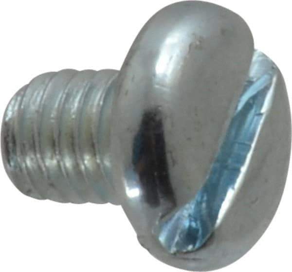 Value Collection - #10-32 UNF, 1/4" Length Under Head Slotted Drive Machine Screw - Pan Head, Grade J82 Steel, Zinc-Plated Finish, Without Washer - Eagle Tool & Supply