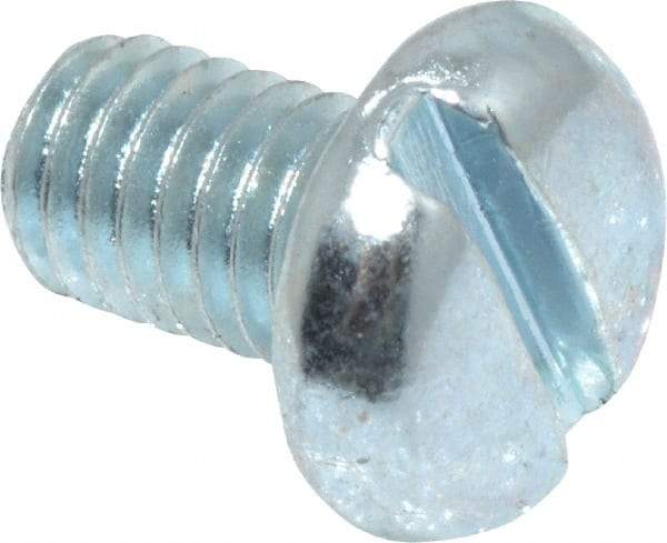 Value Collection - #10-32 UNF, 5/16" Length Under Head Slotted Drive Machine Screw - Pan Head, Grade J82 Steel, Zinc-Plated Finish, Without Washer - Eagle Tool & Supply