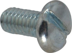 Value Collection - #10-32 UNF, 3/8" Length Under Head Slotted Drive Machine Screw - Pan Head, Grade J82 Steel, Zinc-Plated Finish, Without Washer - Eagle Tool & Supply