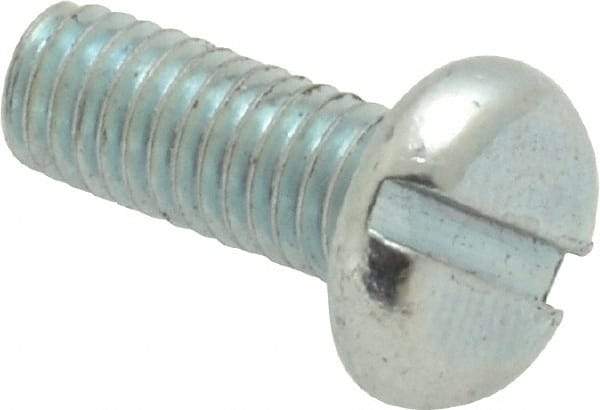 Value Collection - #10-32 UNF, 1/2" Length Under Head Slotted Drive Machine Screw - Pan Head, Grade J82 Steel, Zinc-Plated Finish, Without Washer - Eagle Tool & Supply