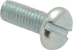 Value Collection - #10-32 UNF, 1/2" Length Under Head Slotted Drive Machine Screw - Pan Head, Grade J82 Steel, Zinc-Plated Finish, Without Washer - Eagle Tool & Supply