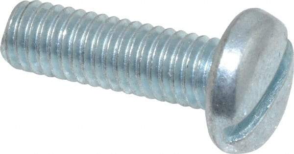Value Collection - #10-32 UNF, 5/8" Length Under Head Slotted Drive Machine Screw - Pan Head, Grade J82 Steel, Zinc-Plated Finish, Without Washer - Eagle Tool & Supply