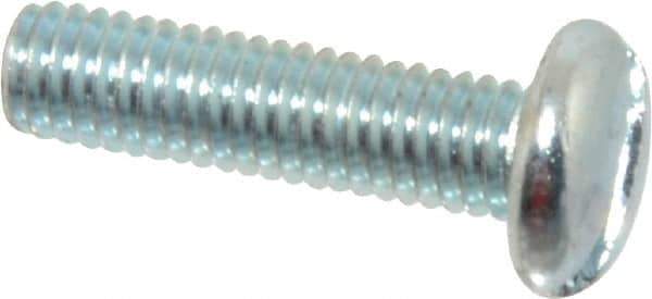 Value Collection - #10-32 UNF, 3/4" Length Under Head Slotted Drive Machine Screw - Pan Head, Grade J82 Steel, Zinc-Plated Finish, Without Washer - Eagle Tool & Supply